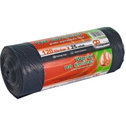 Worki na śmieci z grubej folii LD 120l czarne 25 szt.
