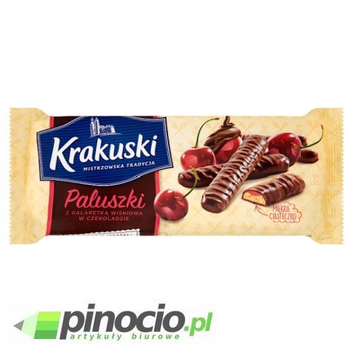Ciastka Krakuski paluszki z galaretką wiśniową 144g.