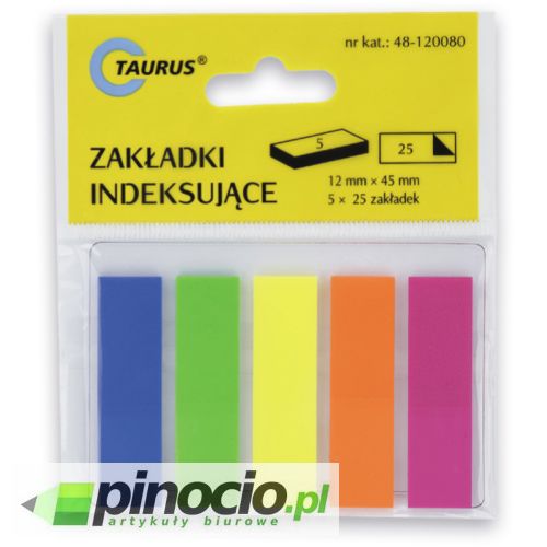 Zakładki indeksujące Taurus 45x12mm 5x20 szt.neon (48-120080)
