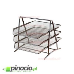 Zestaw 3 półek na dokumenty srebrny leviatan metal Zestaw 3 półek na dokumenty srebrny leviatan metal