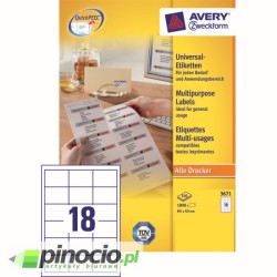 Etykiety uniwersalne Avery Zweckform QCT 64x45 mm 100 ark.