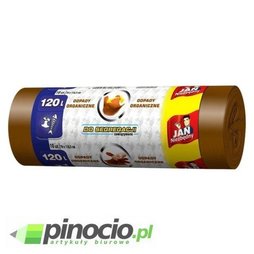Worki na śmieci Jan Niezbędny 120l brązowe 10 szt.
