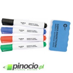 Marker suchościeralny Taurus 4 szt+gąbka (TKNW-01)