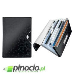Teczka segregująca A4 Leitz WOW 6 przegródek czarna 45890095