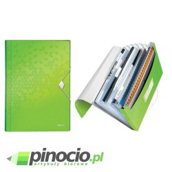 Teczka segregująca A4 Leitz WOW 6 przegródek zielona 45890054