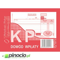 KP Dowód wpłaty A6 (wielokopia) 401-5 MiP KP Dowód wpłaty A6 (wielokopia) 401-5 MiP