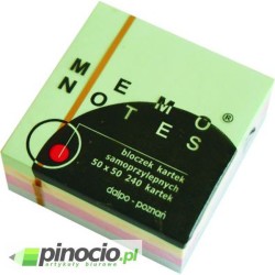 Notes samoprzylepny Dalpo 75x75mm pastelowy 400k.