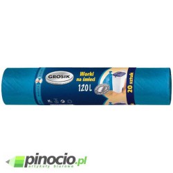 Worki na śmieci Grosik z cienkiej folii HD 120l niebieskie 20 szt.
