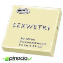 Serwetki stołowe Grosik 33x33cm ecru 50 szt