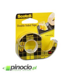 Taśma dwustronna Scotch 136D 12mm x 6.3m z podajnikiem Taśma dwustronna Scotch 136D 12mm x 6.3m z podajnikiem