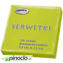Serwetki stołowe Grosik 33x33cm limonka 50 szt