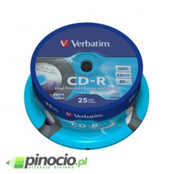 Płyta CD-R jednokrotnego zapisu Verbatim 700MB cake 25 szt.