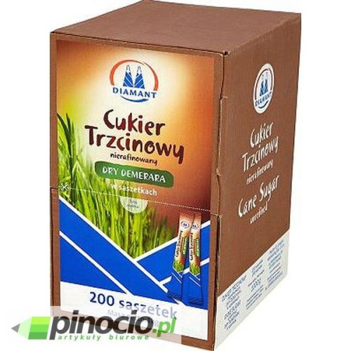 Cukier trzcinowy brązowy w saszetkach 200 szt.