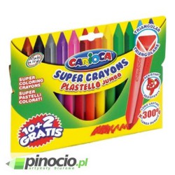 Kredki świecowe Kwtrade CARIOCA Plastello Jumbo 12 kolorów Kredki świecowe Kwtrade CARIOCA Plastello Jumbo 12 kolorów