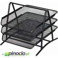 Zestaw 3 półek na dokumenty czarny Taurus metalowy (FIT9002)