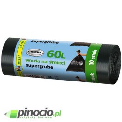 Worki na śmieci z grubej folii LD 60l czarne 10 szt.