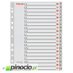 Przekładki plastikowe alfabetyczne A-Z Esselte A4 szare 100112