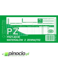 PZ przyjęcie materiałów z zewnątrz 1/3 A4 (wielokopia) 352-8 MiP