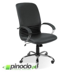 Fotel gabinetowy Nowy Styl Mirage Steel skórzany czarny