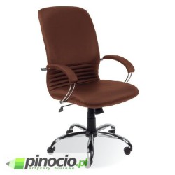 Fotel gabinetowy Nowy Styl Mirage Steel skórzany brązowy