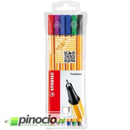 Cienkopis Stabilo Point 88 zestaw 6 kolorów