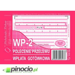 Polecenie przelewu-wpłata gotówkowa MiP A6 (oryginał + 1 kopia) 449-5M