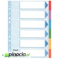 Przekładki kartonowe z kolorowymi indeksami Esselte A4 6 kart 100192