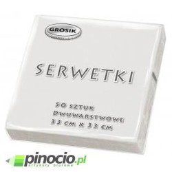 Serwetki stołowe Grosik 33x33cm białe 50 szt