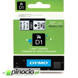 Taśma Dymo D1 19mm x 7m biała/czarny nadruk