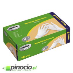 Rękawiczki lateksowe Grosik cienkie S 100 szt.