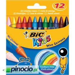 Kredki świecowe Bic Wax Crayons 12 kolorów Kredki świecowe Bic Wax Crayons 12 kolorów