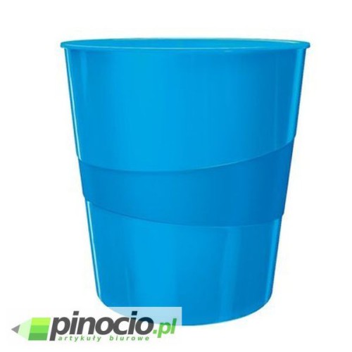 Kosz na śmieci 15L Leitz z kolekcji WOW niebieski metalik