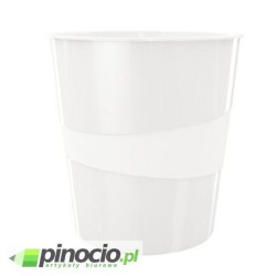 Kosz na śmieci 15L Leitz z kolekcji WOW perłowy biały