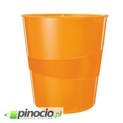 Kosz na śmieci 15L Leitz z kolekcji WOW pomarańczowy metalik