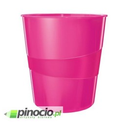 Kosz na śmieci 15L Leitz z kolekcji WOW różowy metalik