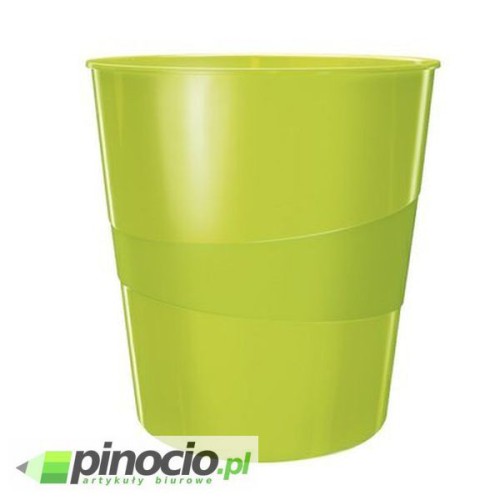 Kosz na śmieci 15L Leitz z kolekcji WOW zielony metalik