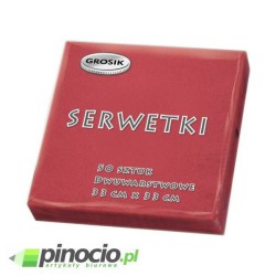 Serwetki stołowe Grosik 33x33cm czerwone 50 szt