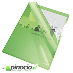 Ofertówki krystaliczne Esselte A4 sztywne zielone 25 szt. 55436