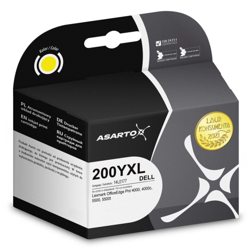 EOL Tusz Asarto do Lexmark 200YXN | 14L0177E | 1600 str. | yellow | 2 szt./op. EOL Tusz Asarto do Lexmark 200YXN | 14L0177E | 1600 str. | yellow | 2 szt./op.