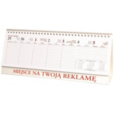 Kalendarz terminarz tygodniowy poziomy stojący 2026