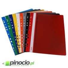 Skoroszyt A4 plastikowy z oczkami twardy żółty
