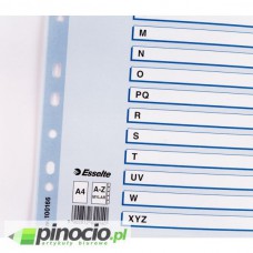 Przekładki kartonowe alfabetyczne A-Z Esselte A4 Mylar kolorowe 100166