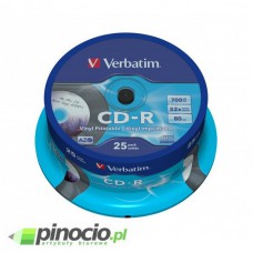 Płyta CD-R jednokrotnego zapisu Verbatim 700MB cake 25 szt.