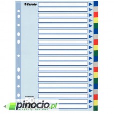 Przekładki plastikowe z kolorowymi indeksami Esselte A4 20 kart 15263
