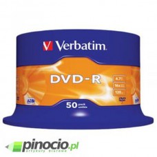 Płyta DVD-R jednokrotnego zapisu Verbatim 4.7GB cake 50 szt.