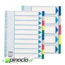 Przekładki plastikowe z kolorowymi indeksami Esselte Maxi A4 10 kart 15267
